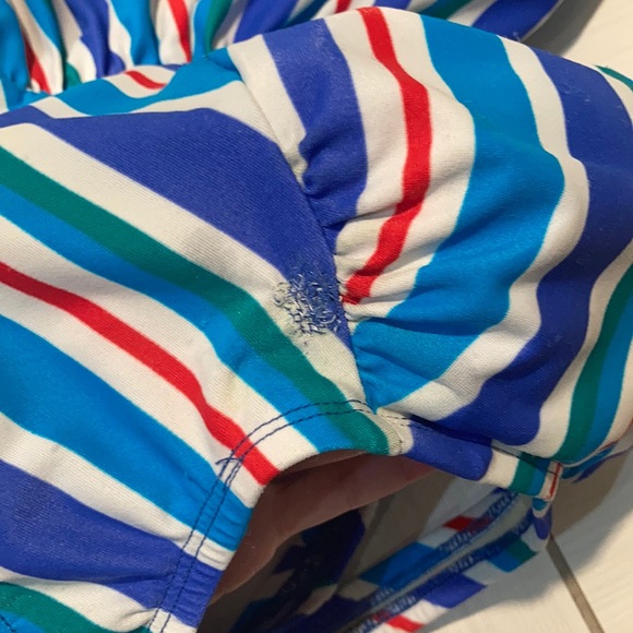 Vintage striped one-piece swimsuit with skirt Size 16 - Picture 8 of 8